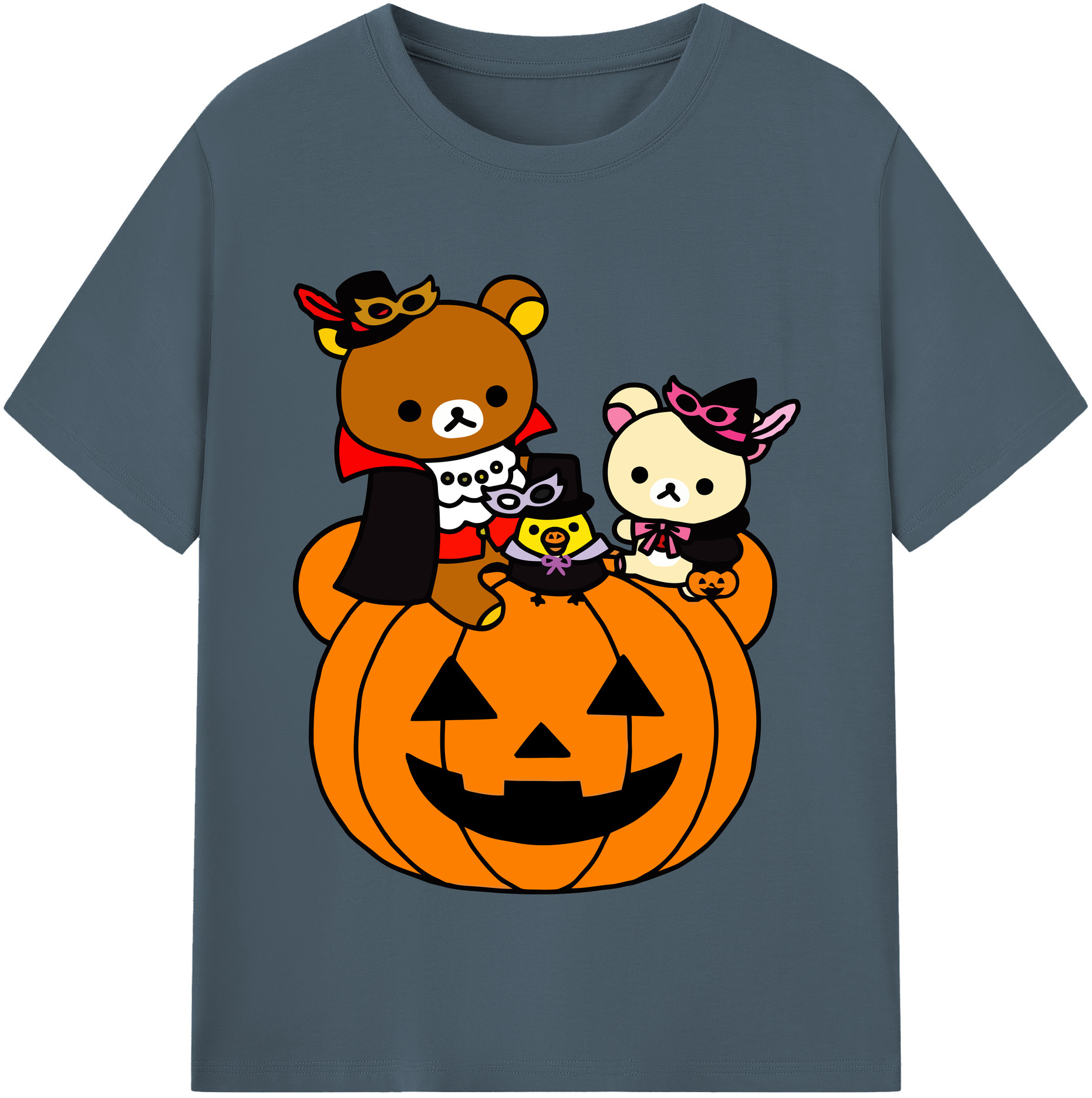 （画像用） リラックマ リラックマ キイロイトリ Rilakkuma Korilakkuma Kiiroitori 綿100％半袖Tシャツ（フロントプリント）